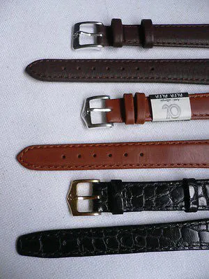 New Men Women 3 Watch Band Set Genuine Leather Crocodile Solid Anti Allergy Casual Elegant Black Dark Light Brown 14 Mm