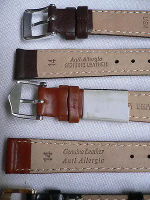 New Men Women 3 Watch Band Set Genuine Leather Crocodile Solid Anti Allergy Casual Elegant Black Dark Light Brown 14 Mm