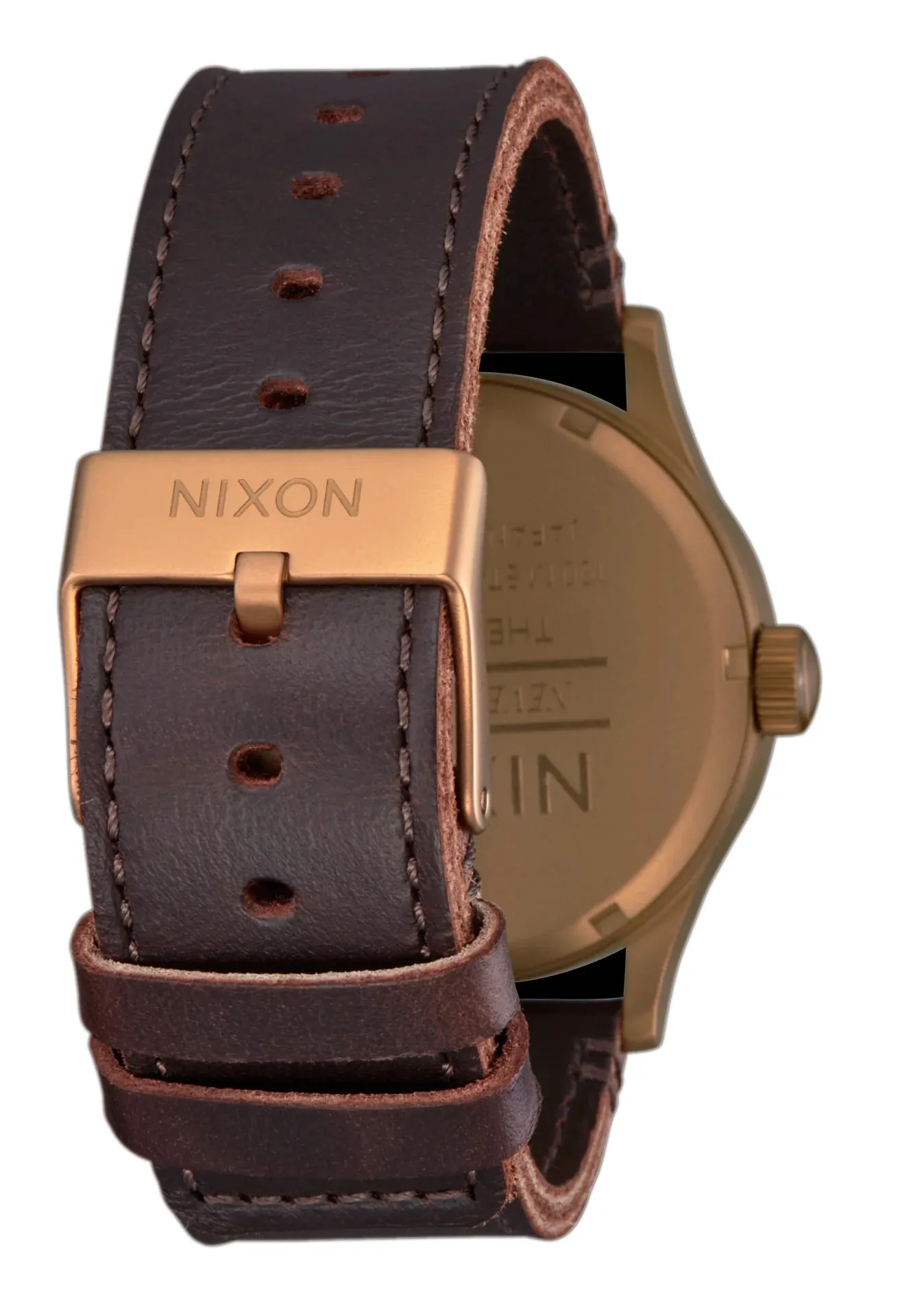 Nixon Sentry Watch Leather Bronze Black Watch
