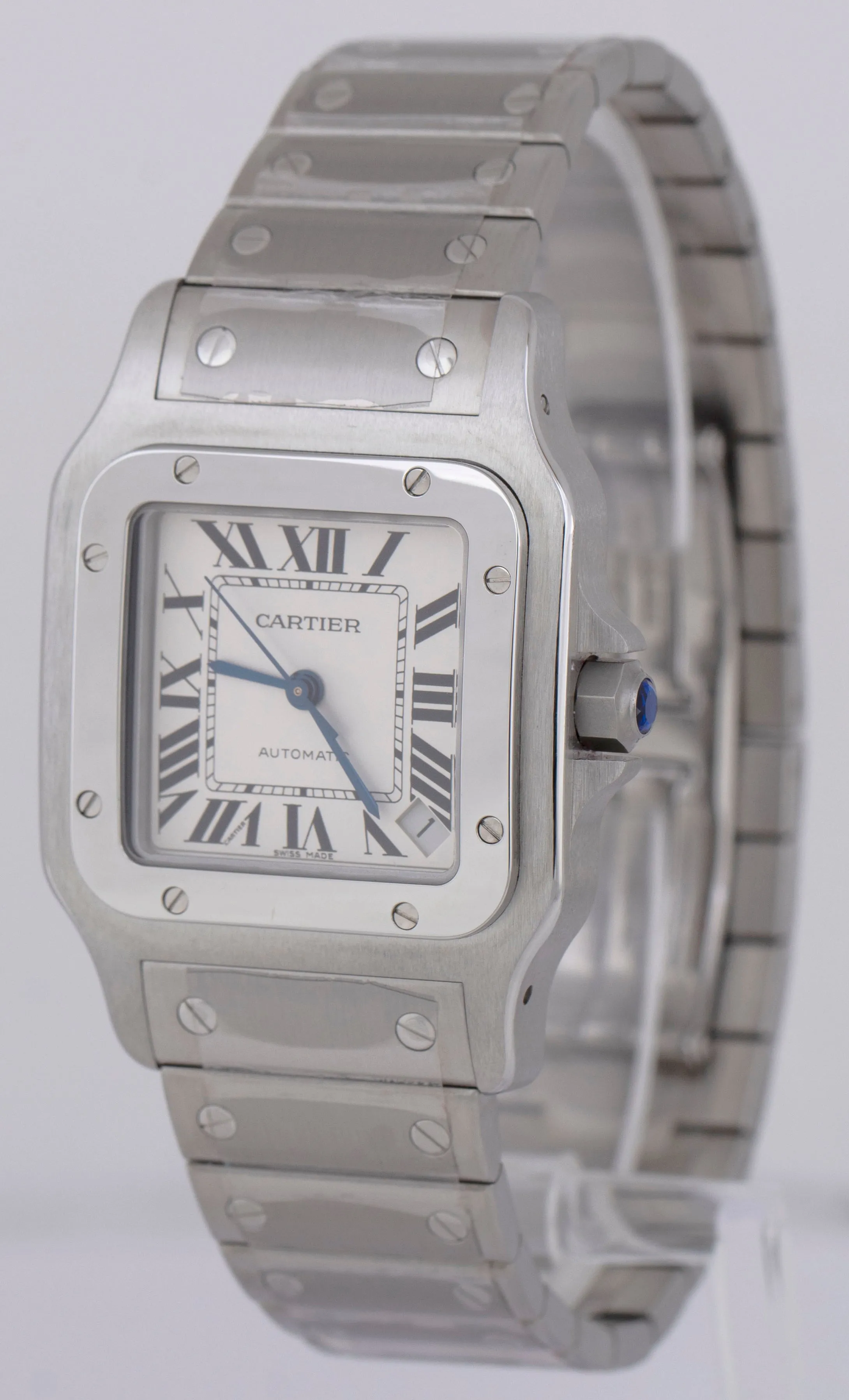 NOS STICKERED PAPERS Cartier Santos Galbee XL 2823 / W20098D6 32mm Watch BOX