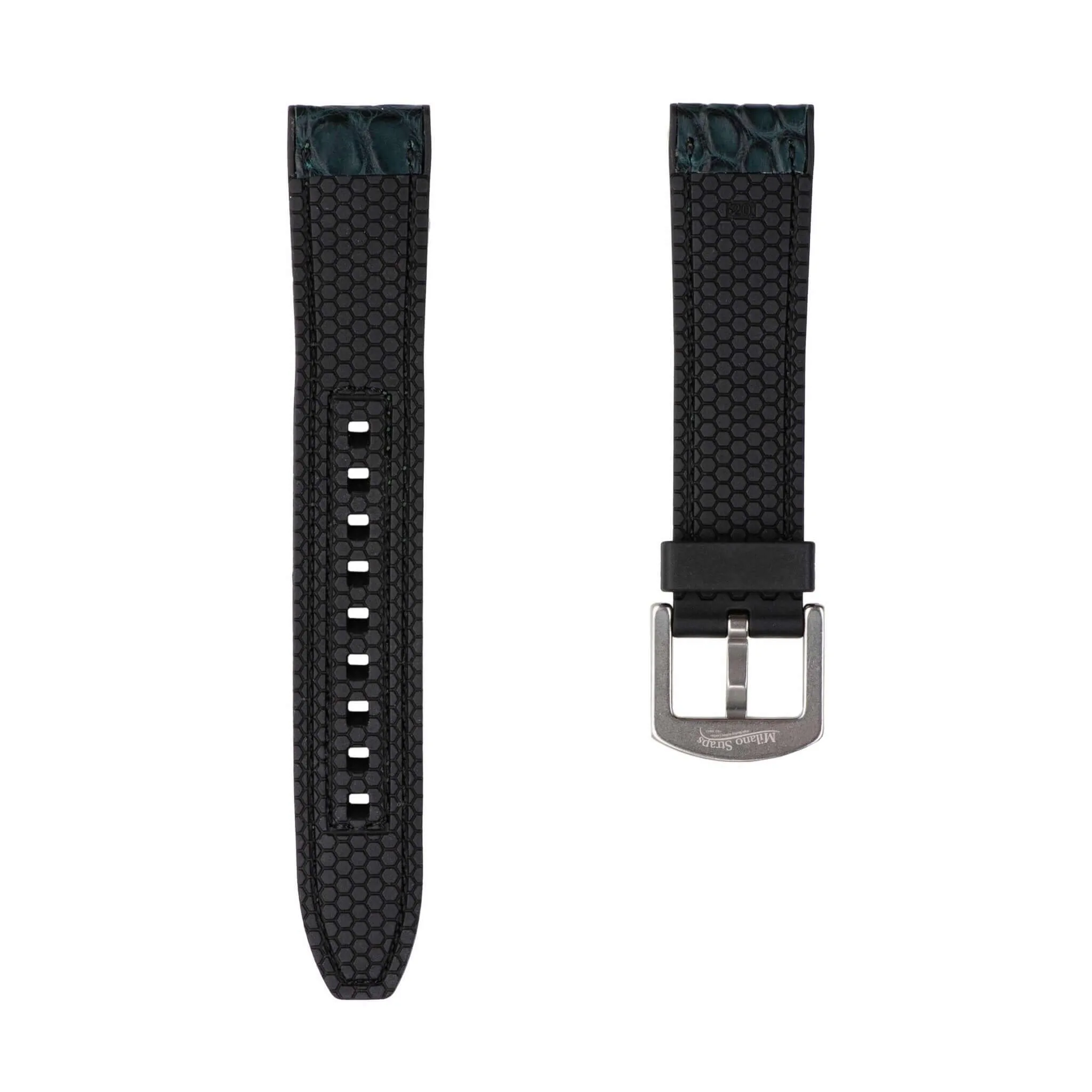 Olive Matt Alligator Watch Rubber Band