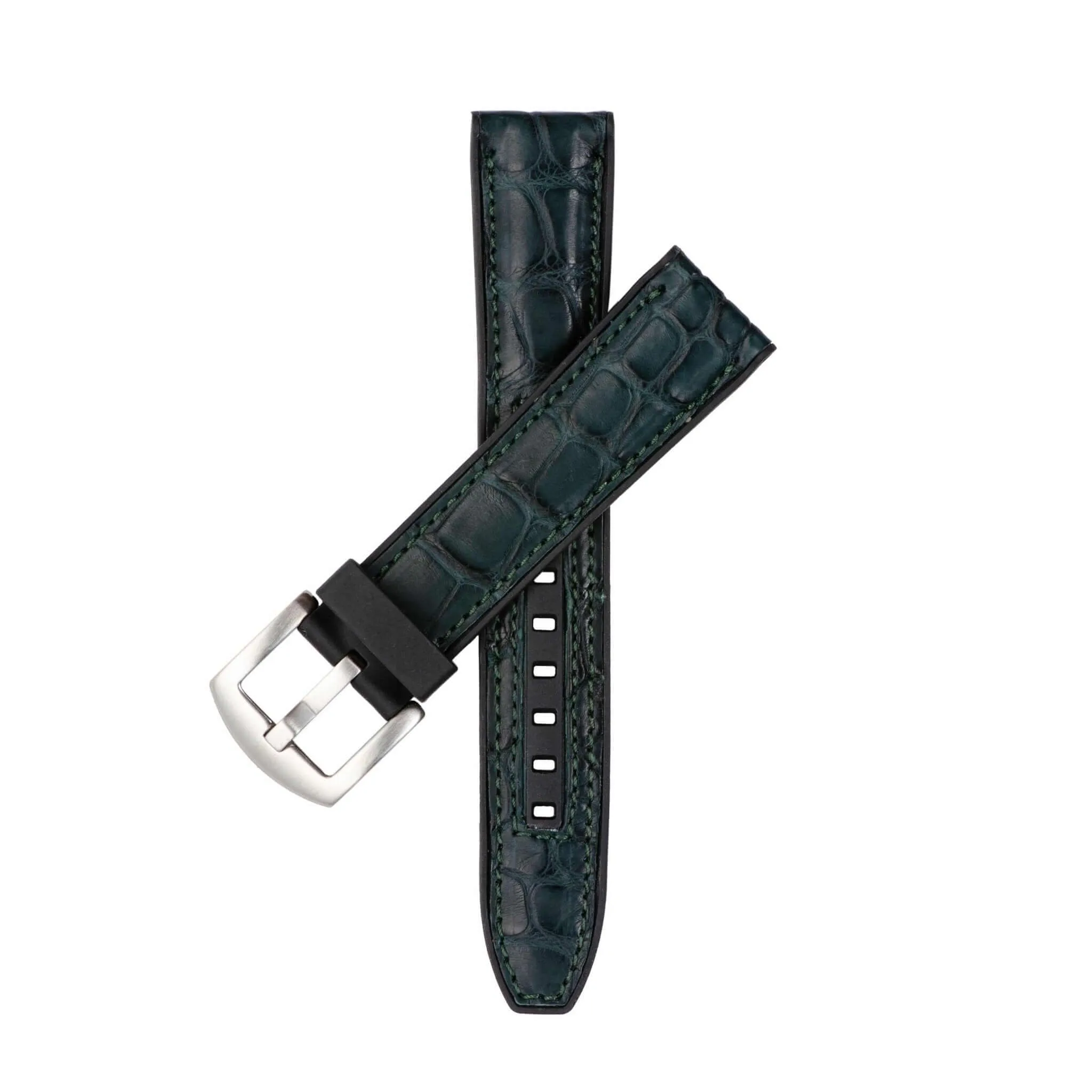 Olive Matt Alligator Watch Rubber Band