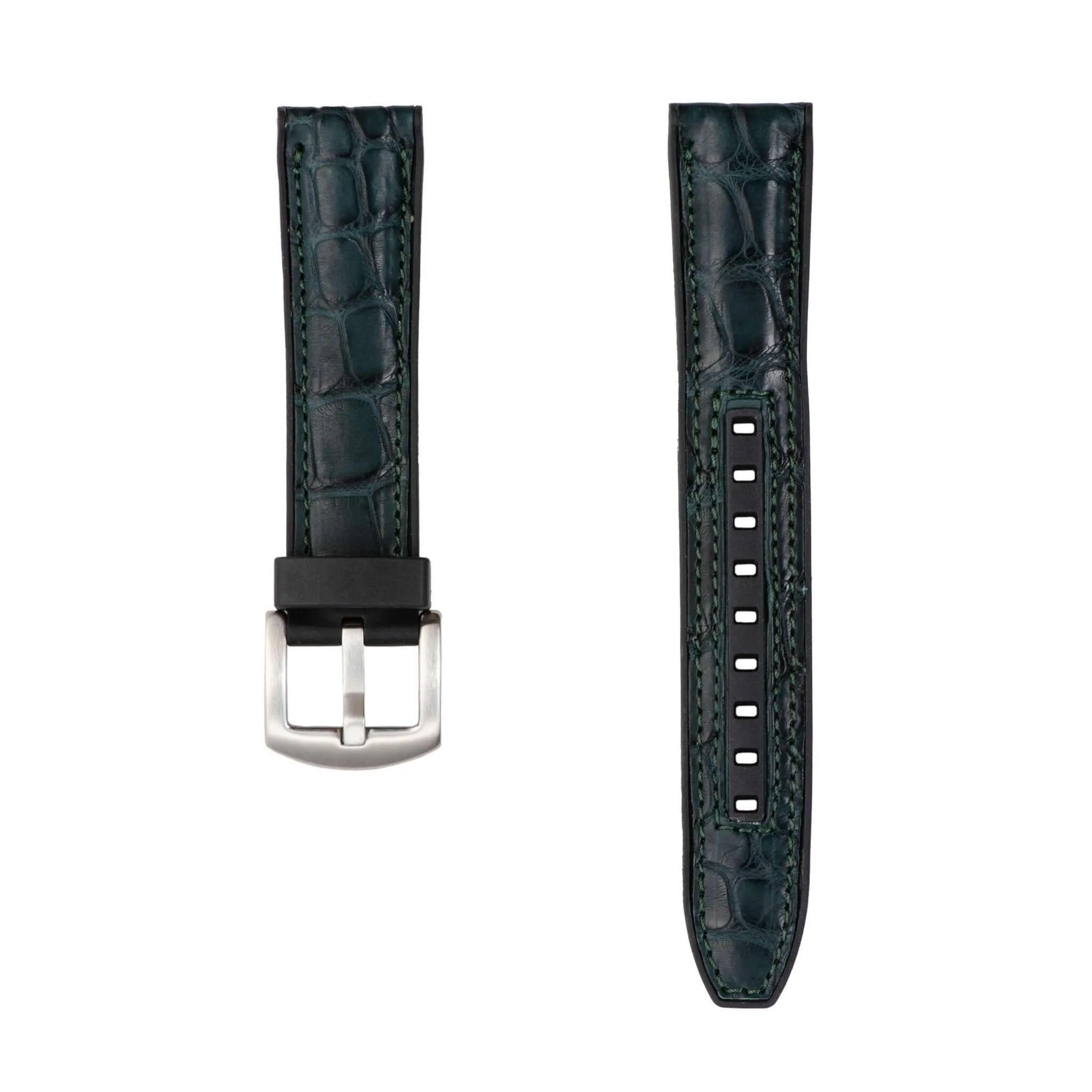 Olive Matt Alligator Watch Rubber Band