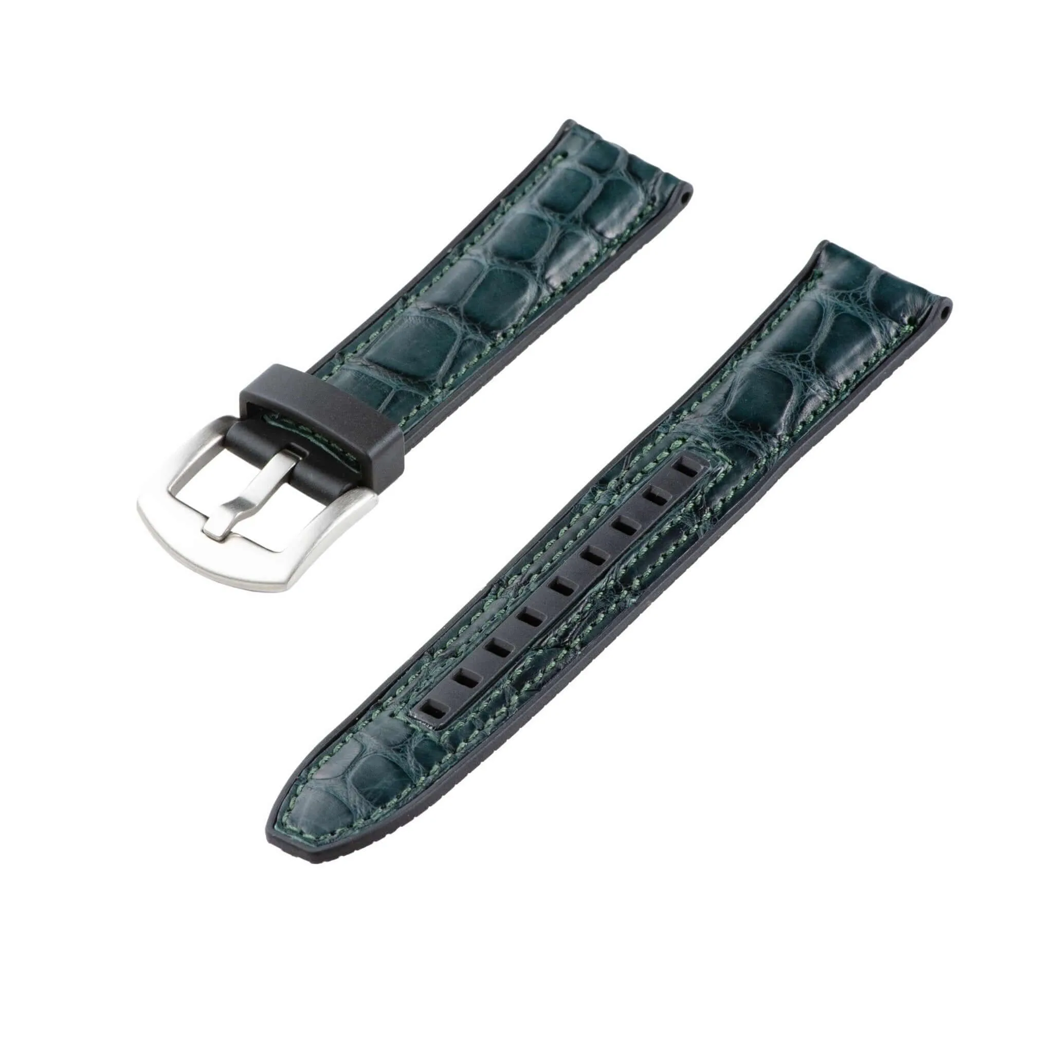 Olive Matt Alligator Watch Rubber Band