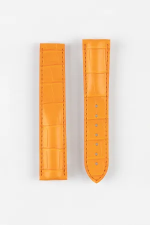 OMEGA 98000147 Genuine Alligator 20mm Deployment Watch Strap - ORANGE
