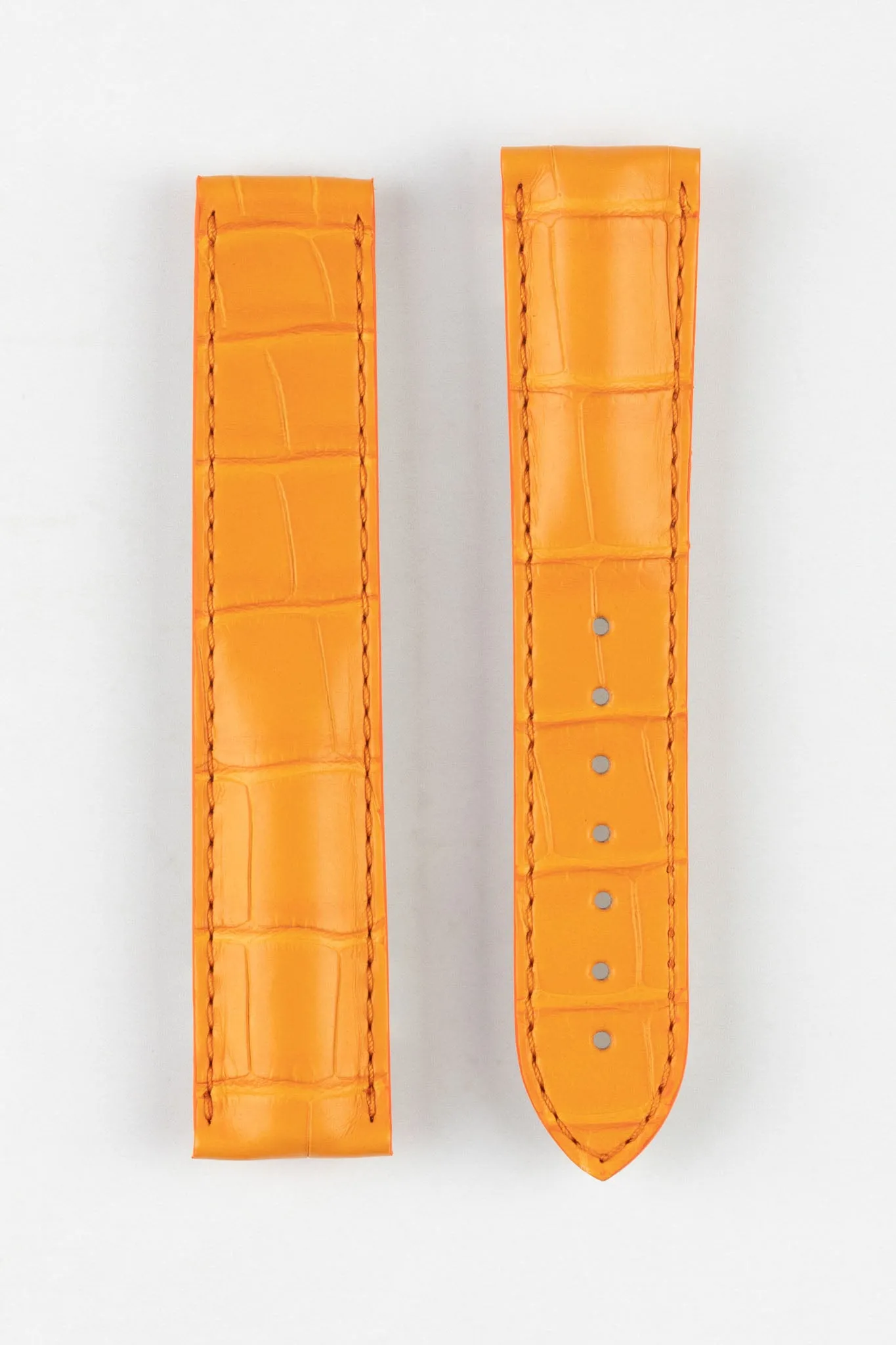 OMEGA 98000147 Genuine Alligator 20mm Deployment Watch Strap - ORANGE