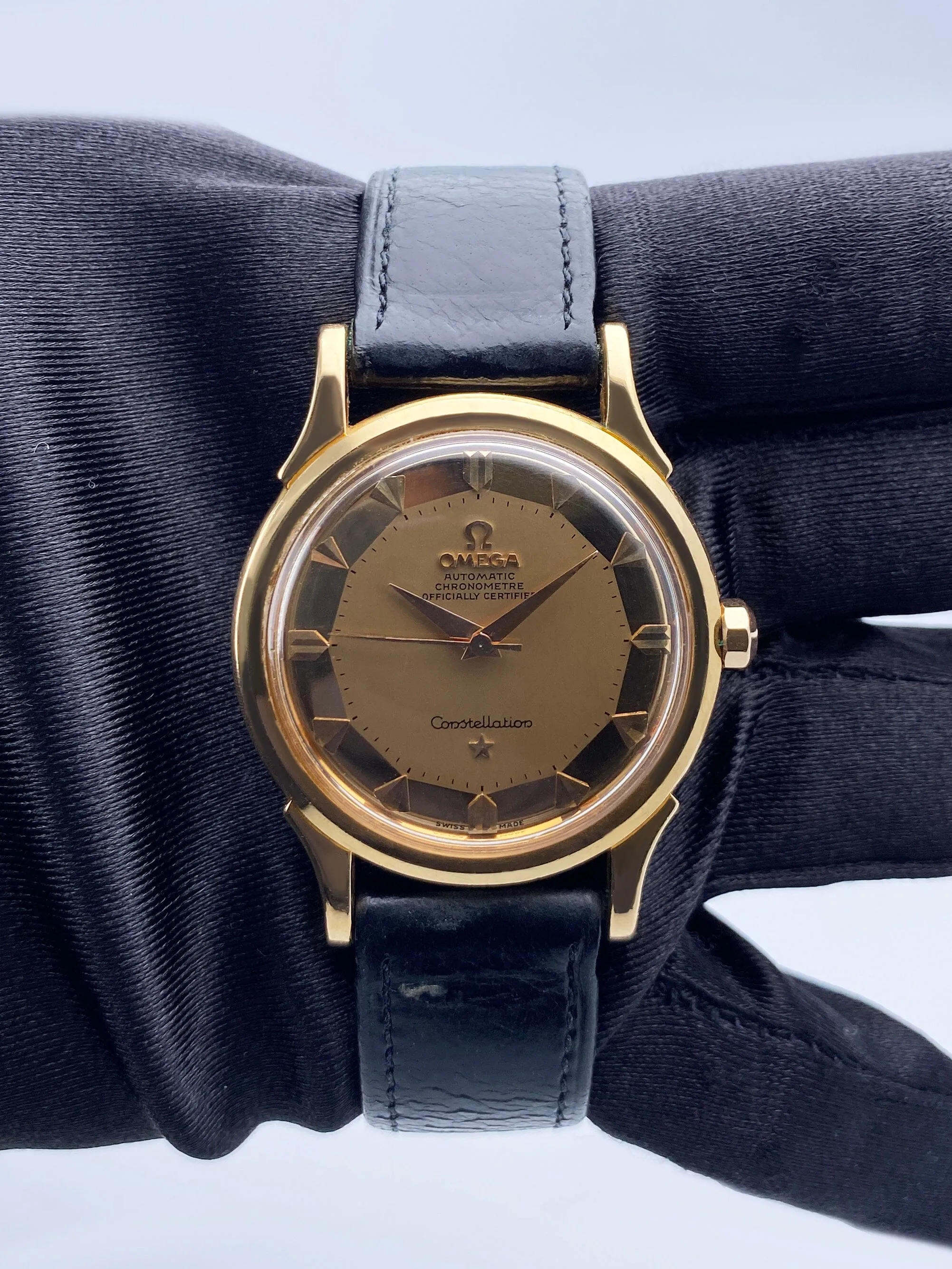 Omega Constellation 168.005/6 Pie Pan Dial Rose Gold Mens Watch