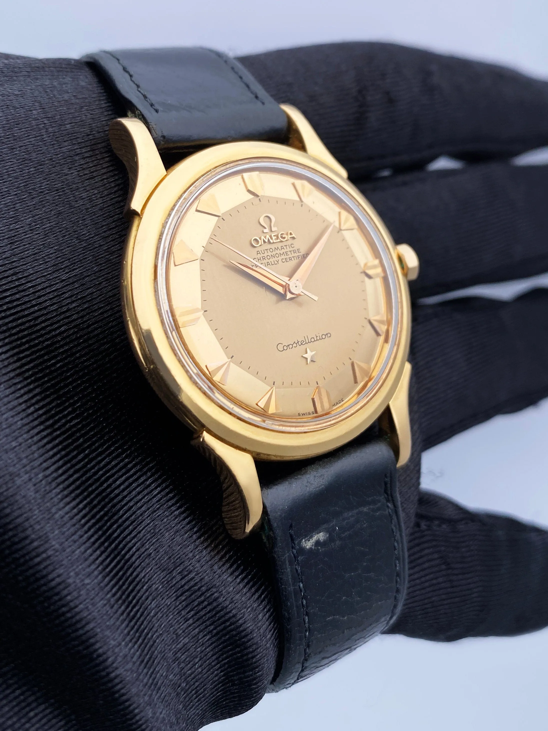Omega Constellation 168.005/6 Pie Pan Dial Rose Gold Mens Watch