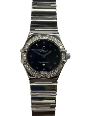 Omega Constellation My Choice Diamond Bezel 1465.51.00 Black Dial Quartz Women's Watch
