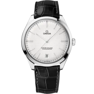 Omega De Ville Trésor 40 mm, white gold on leather strap