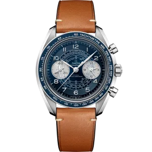 Omega Speedmaster Chronoscope 43 mm, steel on leather strap