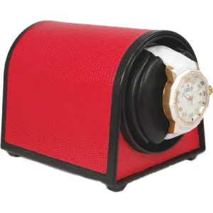 Orbita Sparta Mini Single-Unit Watch Winder In Red Leatherette