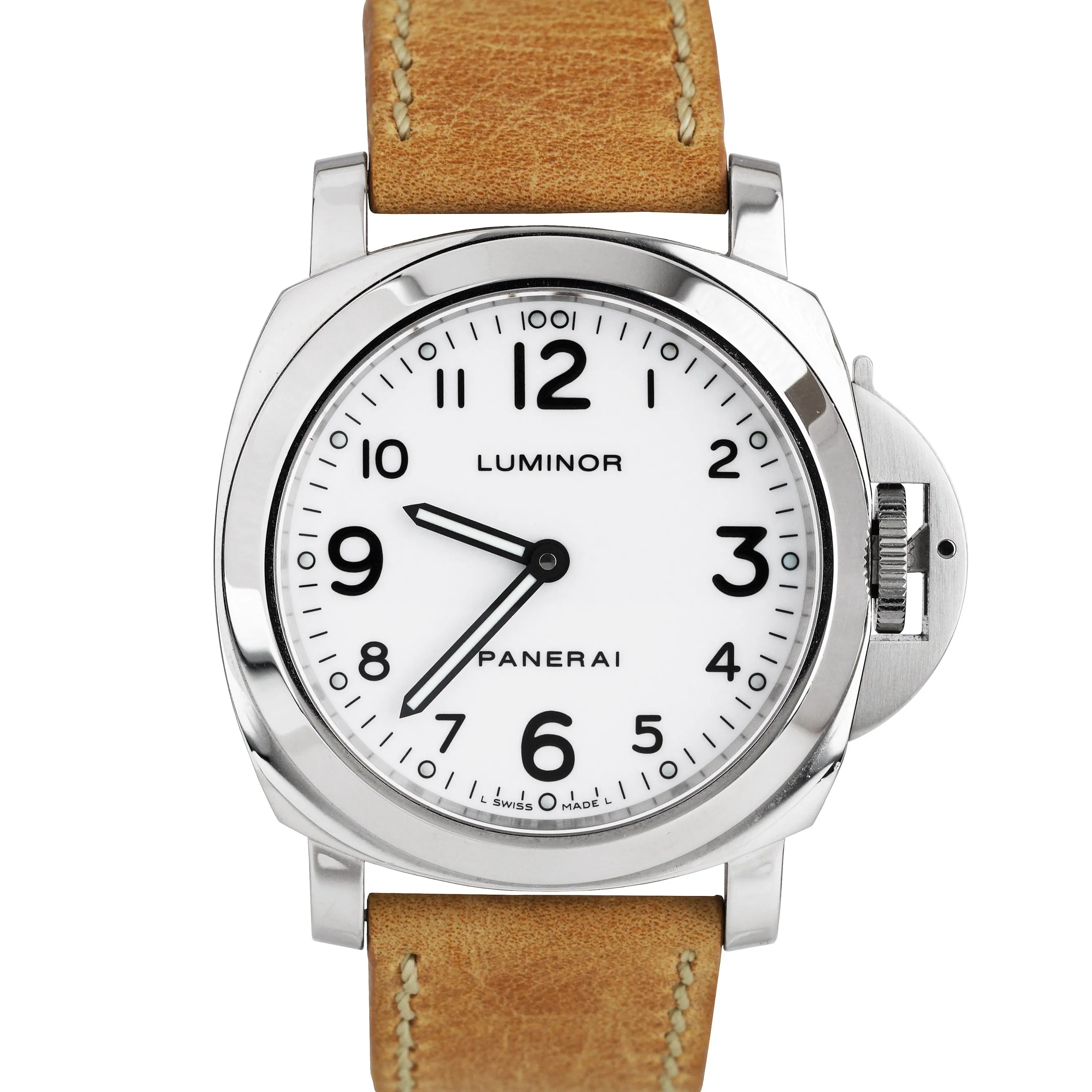 Panerai PAM 114 I Luminor Base White Stainless Mechanical 44mm Watch PAM00114