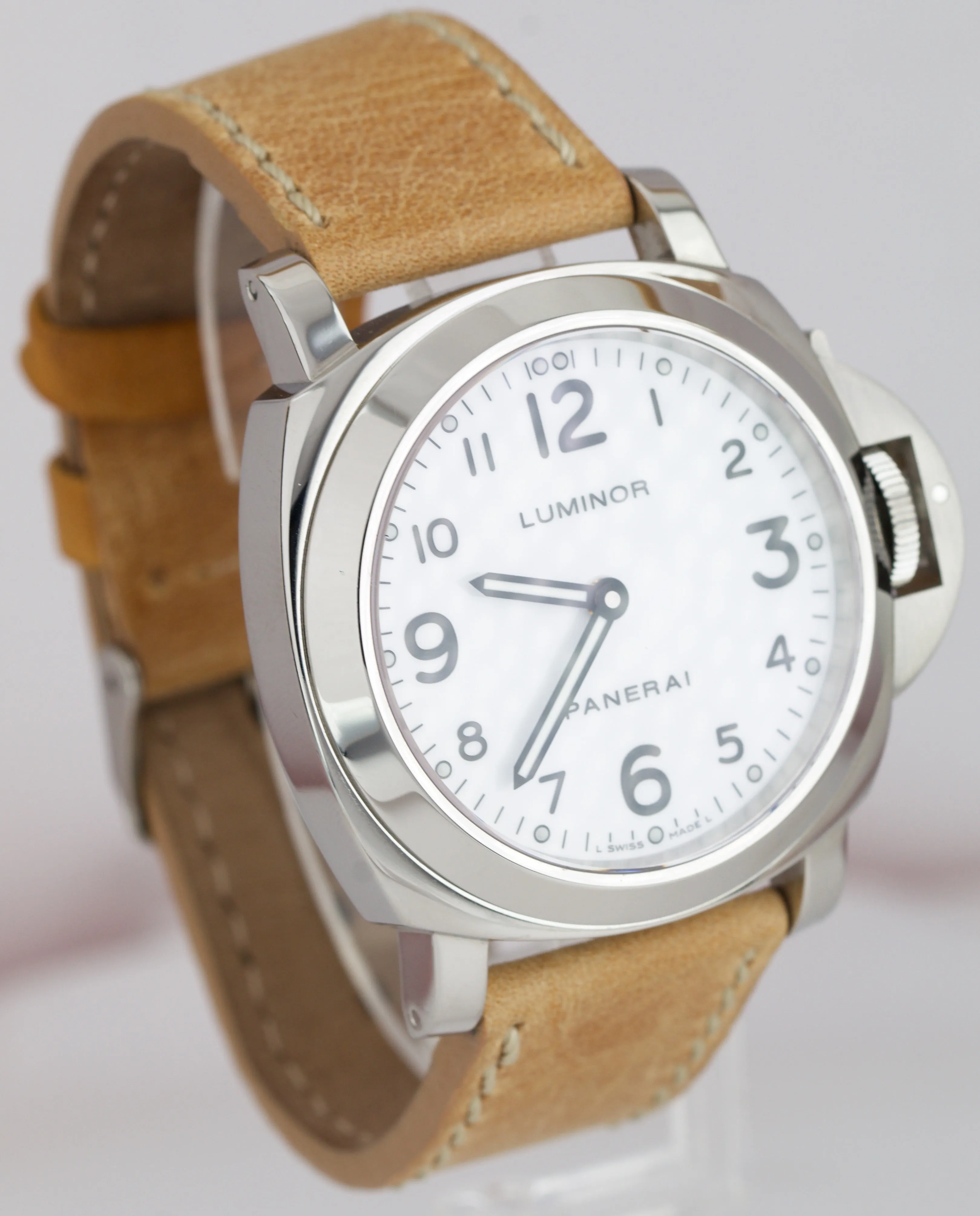 Panerai PAM 114 I Luminor Base White Stainless Mechanical 44mm Watch PAM00114