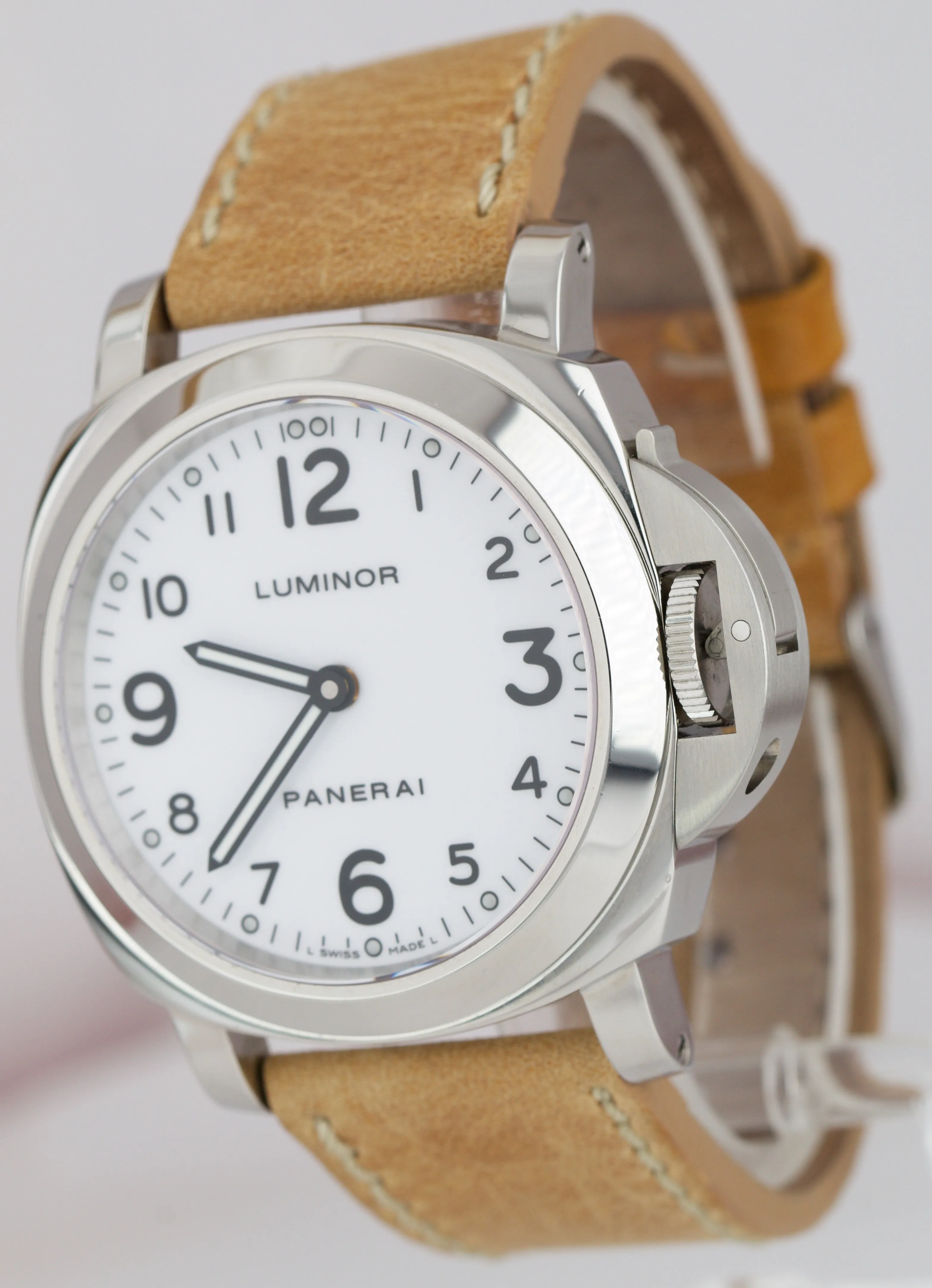 Panerai PAM 114 I Luminor Base White Stainless Mechanical 44mm Watch PAM00114