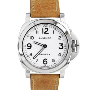 Panerai PAM 114 I Luminor Base White Stainless Mechanical 44mm Watch PAM00114