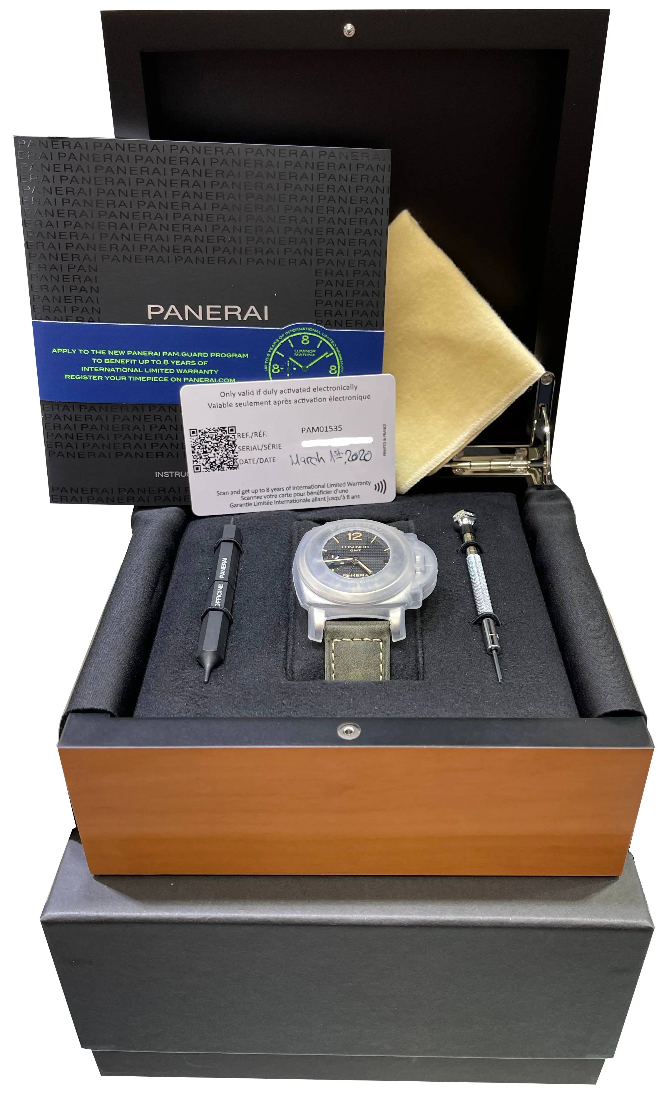 Panerai PAM 1535 Luminor GMT 3 Days Stainless Steel 42mm Watch PAM01535