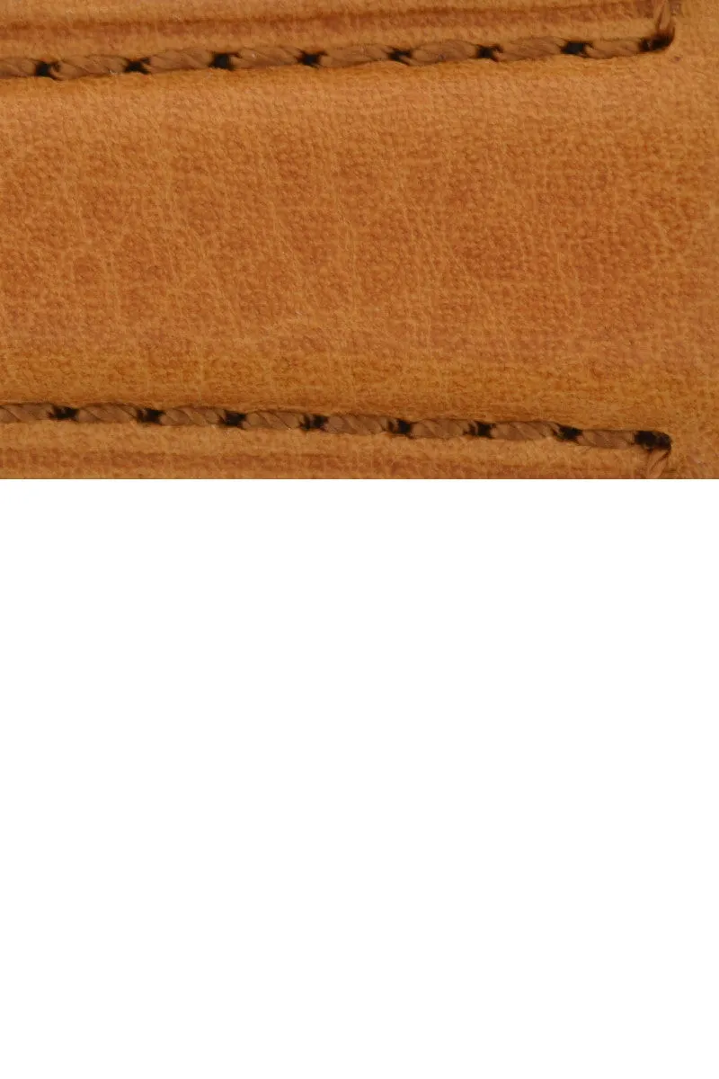 Panerai-Style Vintage Leather Deployment Watch Strap in GOLD BROWN
