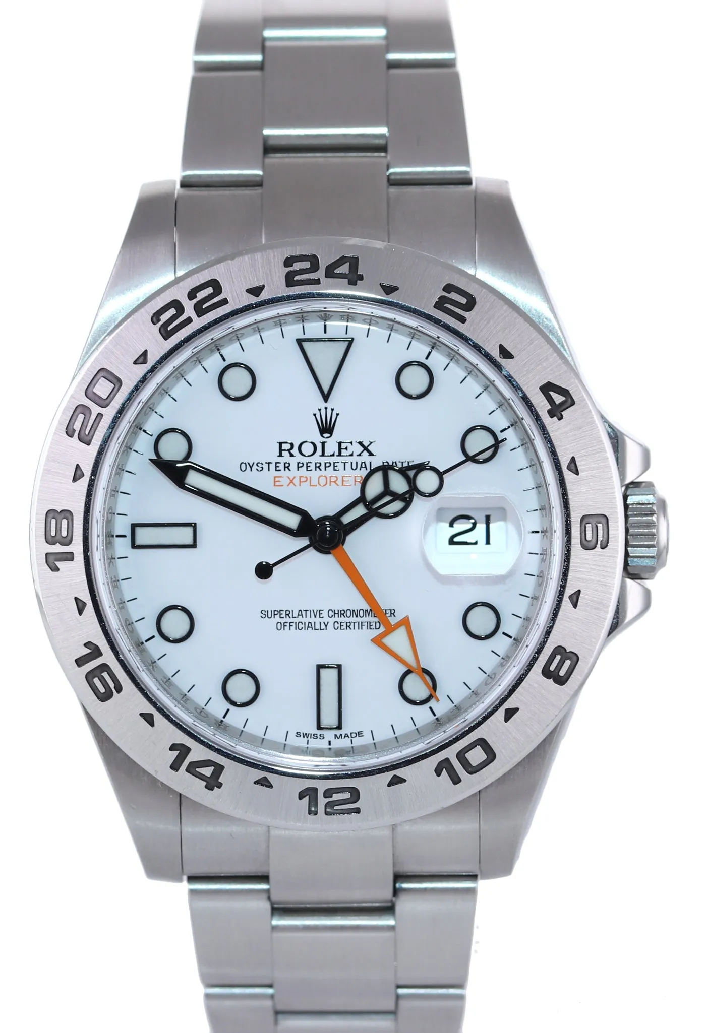 PAPERS 2021 RSC PAPERS Rolex Explorer II 42mm 216570 White Polar Steel GMT Watch
