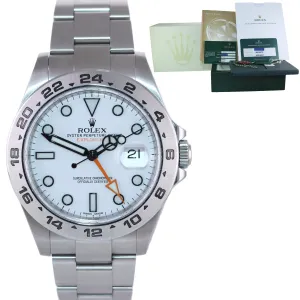 PAPERS 2021 RSC PAPERS Rolex Explorer II 42mm 216570 White Polar Steel GMT Watch