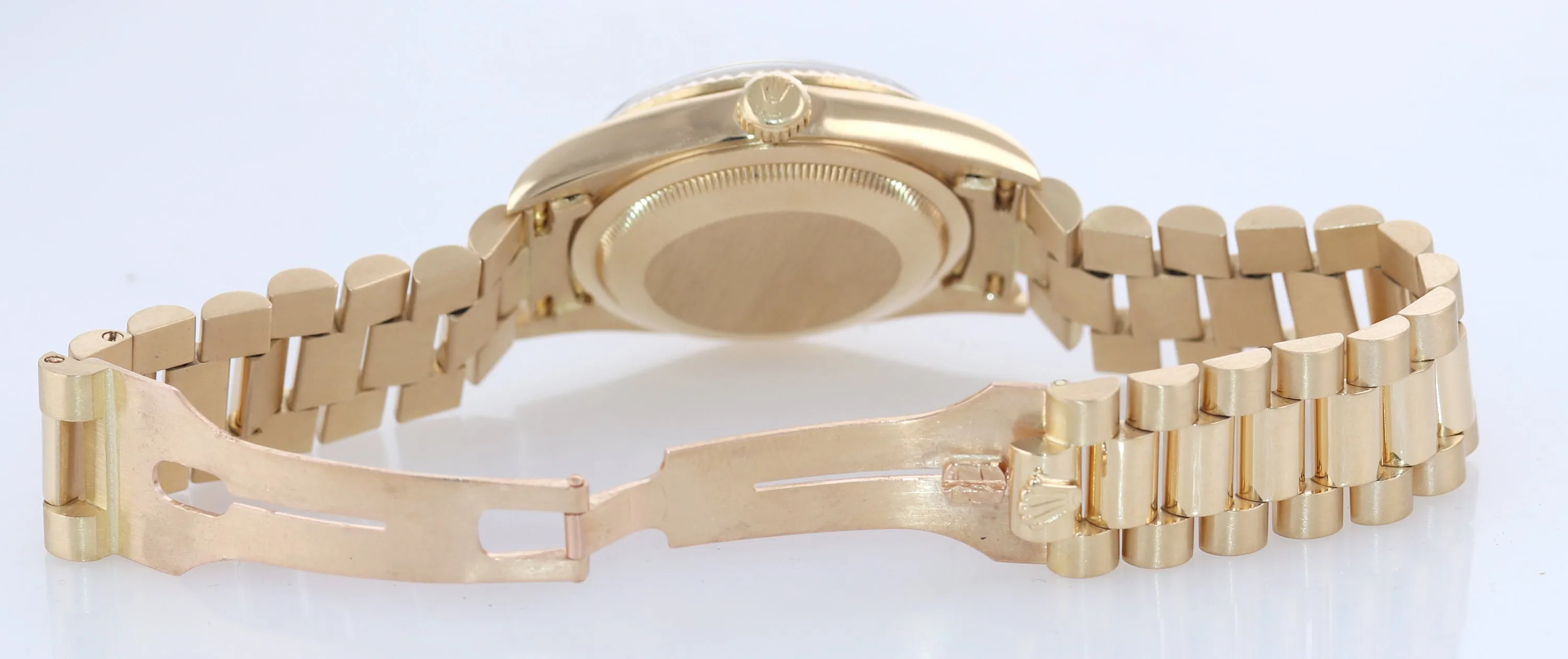 PAPERS Rolex President BLUE VIGNETTE Diamond Double Quick Gold Watch 18238 Box