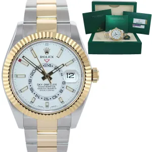 PAPERS Rolex Sky-Dweller 326933 White Two Tone Gold Steel White Watch Box