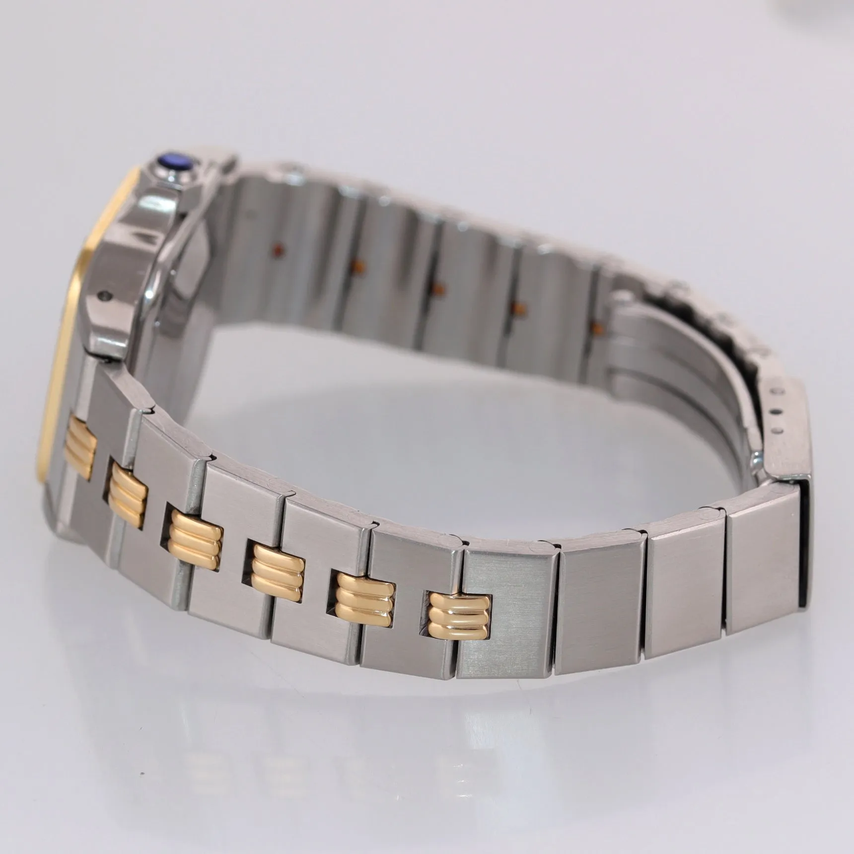 PAPERS VTG Cartier Santos 18k Gold Steel 24mm Roman Automatic Two Tone Watch