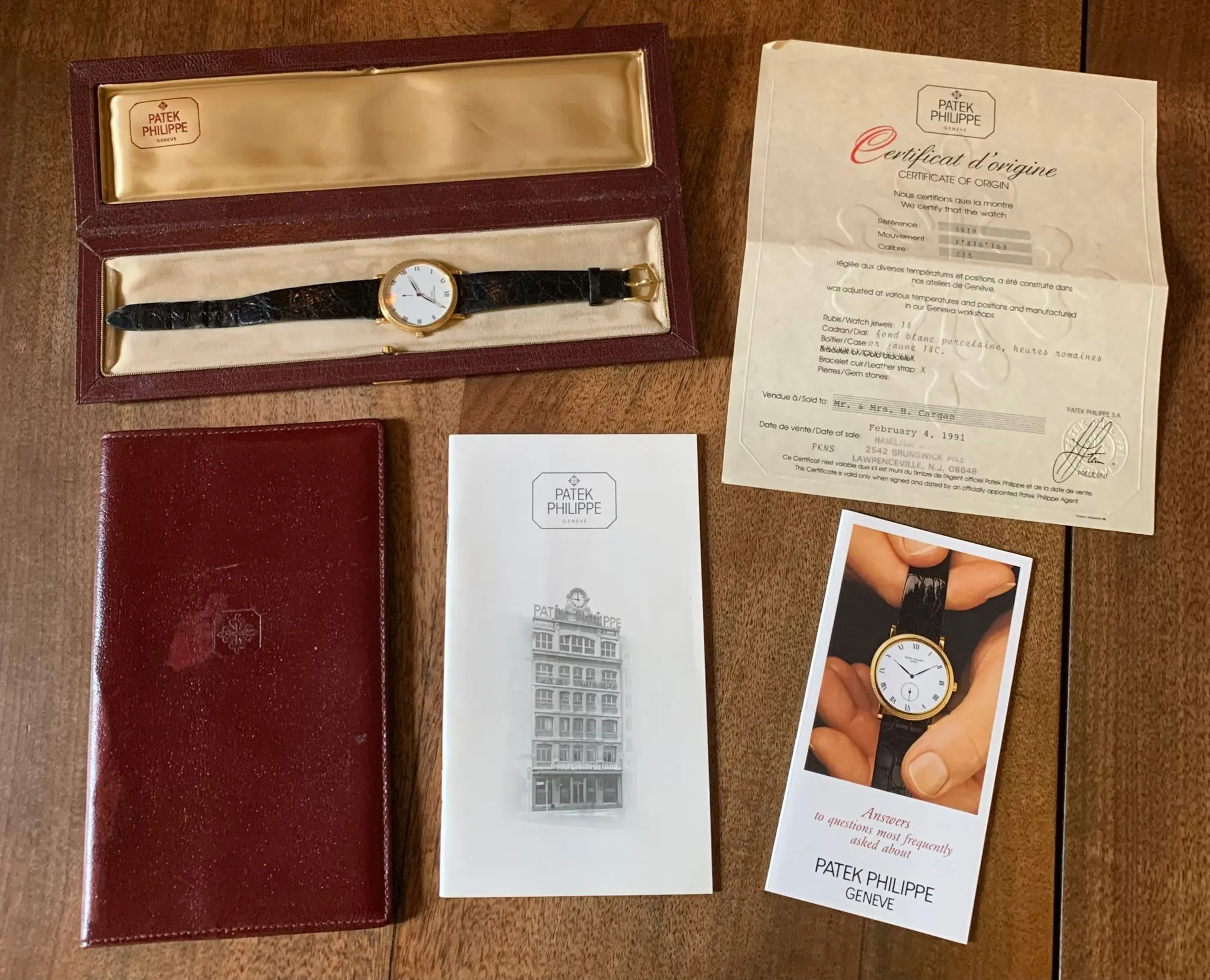 Patek Philippe Calatrava 3919J Men's Watch Box & Papers