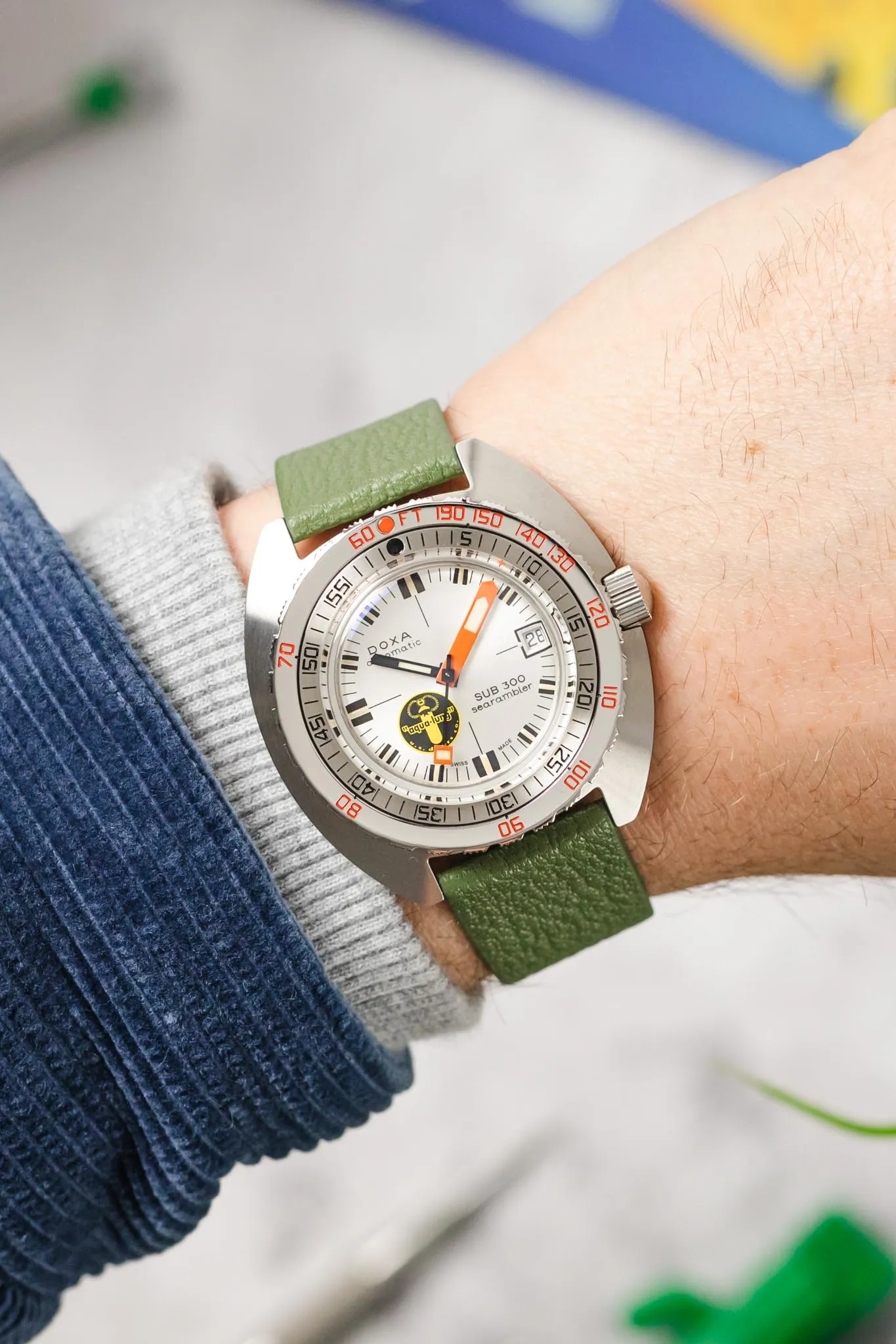Pebro BILLY Genuine Goatskin Leather Watch Strap in SAGE GREEN