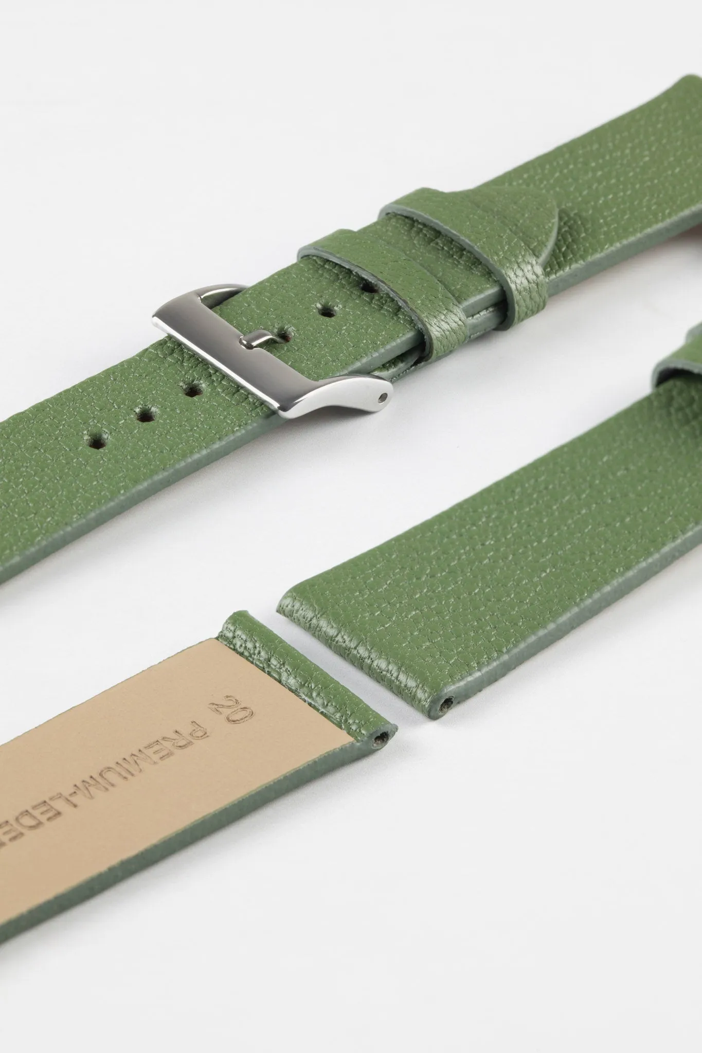 Pebro BILLY Genuine Goatskin Leather Watch Strap in SAGE GREEN