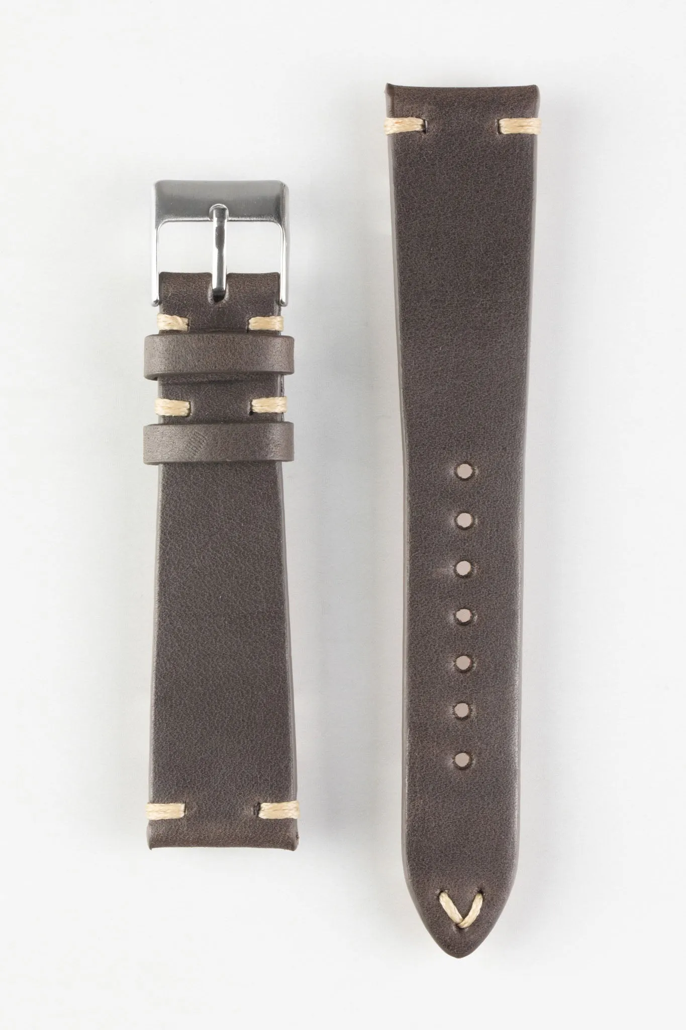 Pebro LEGACY Vintage Calfskin Leather Watch Strap in DARK BROWN