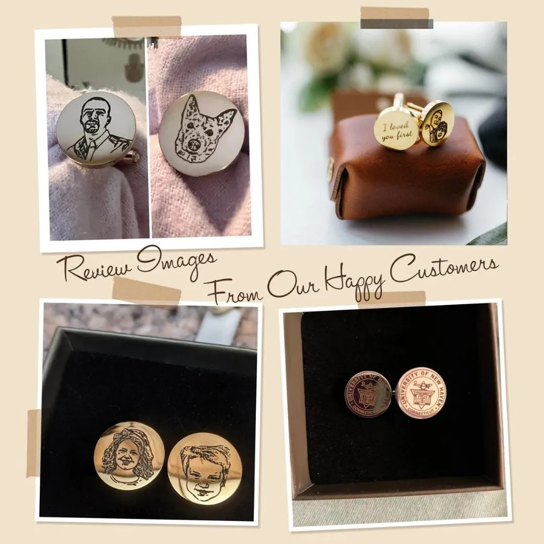 Personalized Photo Engraved Cufflinks