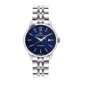 Philip Watch ANNIVERSARY 40MM AUTO 3H BLUE DIAL SS BR