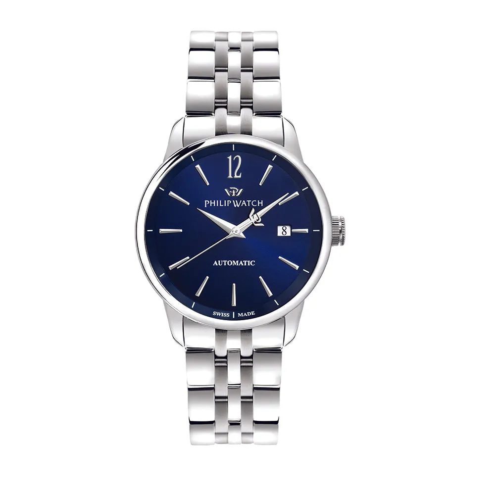 Philip Watch ANNIVERSARY 40MM AUTO 3H BLUE DIAL SS BR