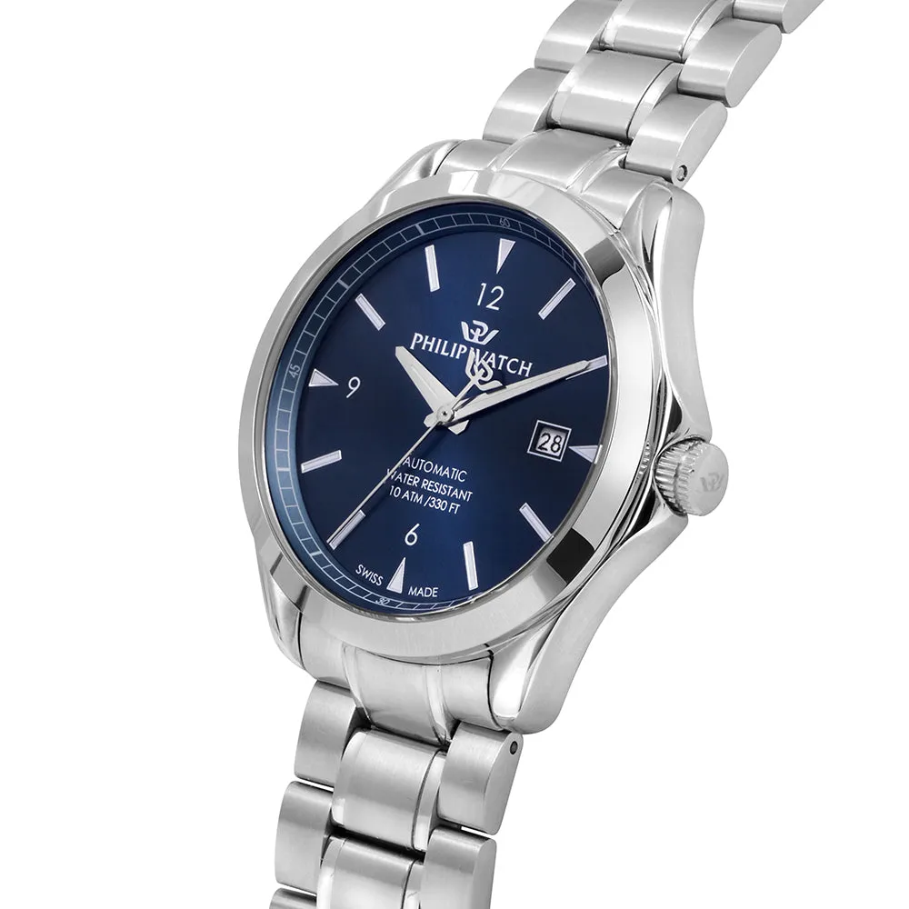 Philip Watch BLAZE 41mm 3H AUTO BLUE DIAL BR SS