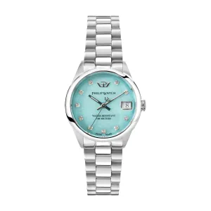 Philip Watch CARIBE 31MM 3H TURQ MOP DIAL W/DIA BR SS