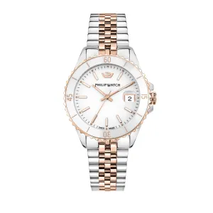 Philip Watch CARIBE 35MM 3H WHITE DIAL BR SS RG
