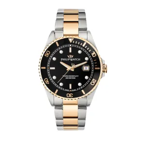 Philip Watch CARIBE 42mm 3H BLACK DIAL BR SS RG