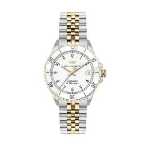 Philip Watch CARIBE DIVER 35MM AUTO WHI DIAL BR YG SS
