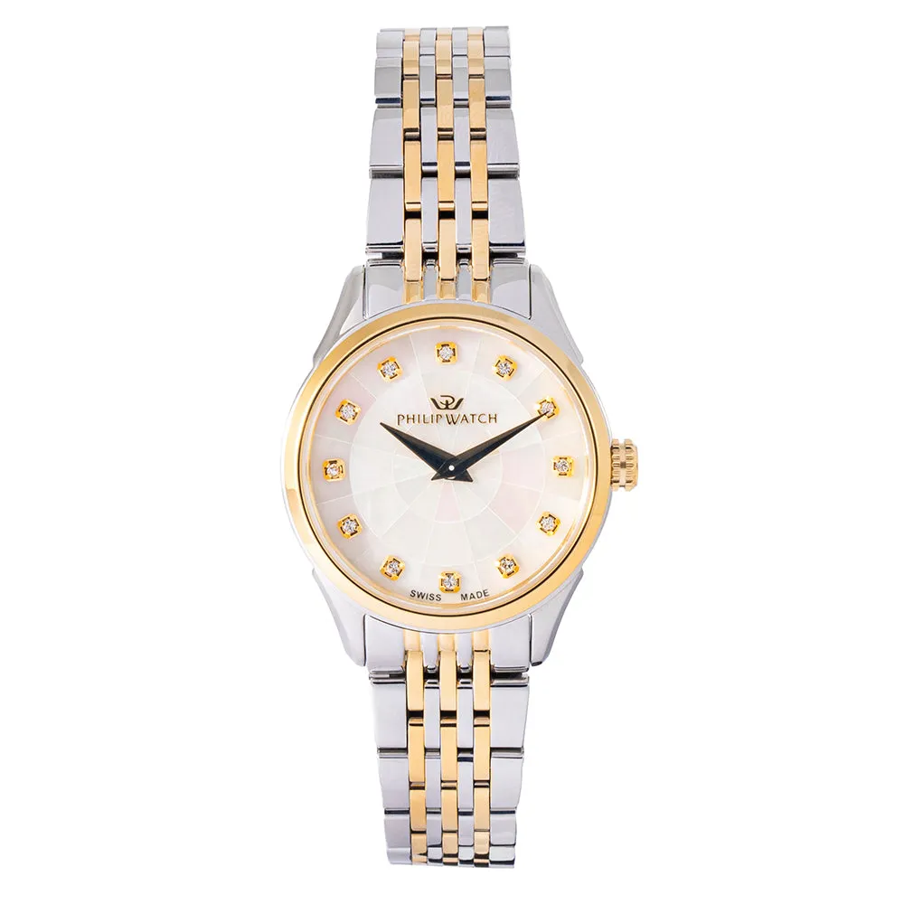 Philip Watch ROMA 28MM 2H MOP DIAL W/DIAM BR SS YG