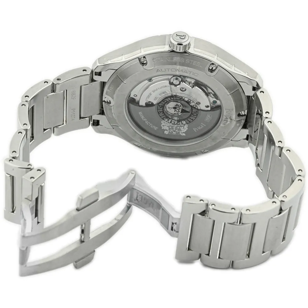 Piaget Men's Polo S Stainless Steel 42mm Blue Guilloché Stick Dial Watch Reference #: G0A41002
