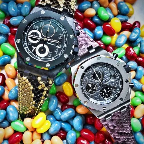 Pitone Grape Python Leather Strap For Audemars Piguet Royal Oak Offshore