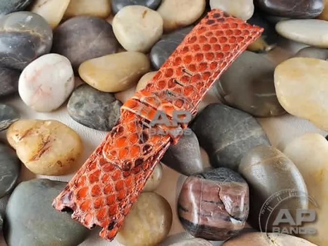 Pitone Orange Python Leather Strap For Audemars Piguet Royal Oak Offshore Diver OEM