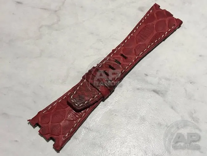 Pitone Red Python Leather Strap For Audemars Piguet Royal Oak Offshore 26470