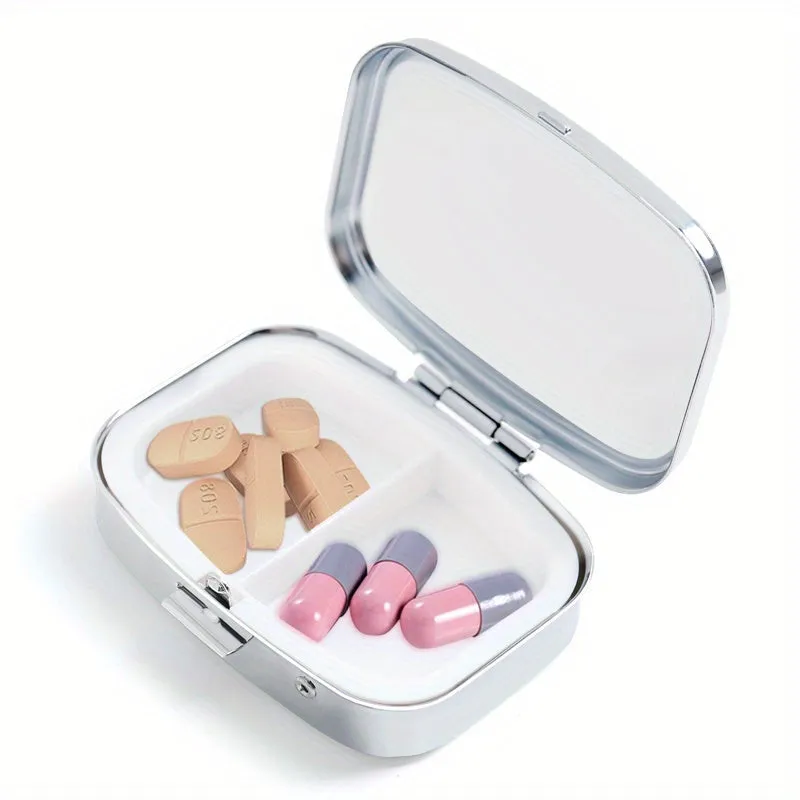 Portable Pill Organizer with Fern & Mushroom Design