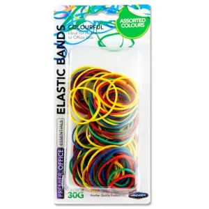 Premier Office Colourful Elastic Bands 30g