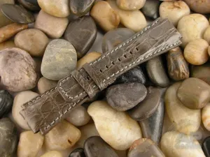 Prototipo Vintage Brown Grey Crocodile Leather Strap For Audemars Piguet Royal Oak Offshore T3, Shaq, Legacy