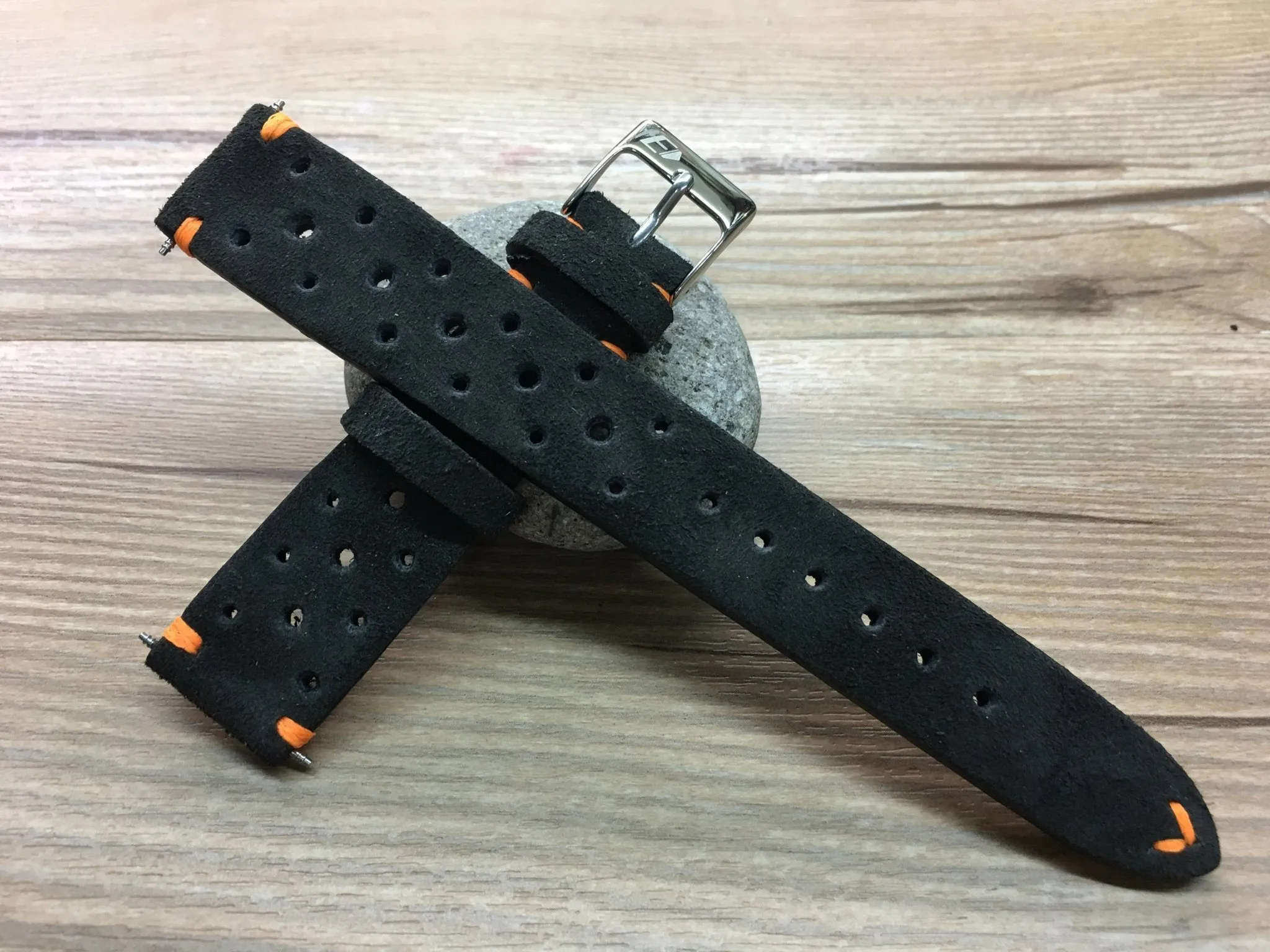 Racing Watch Straps 20mm, Rally Watch straps 19mm, Suede Leather watch band, Black Suede Leather watch Straps, 18mm watch band, FREE SHIPPING