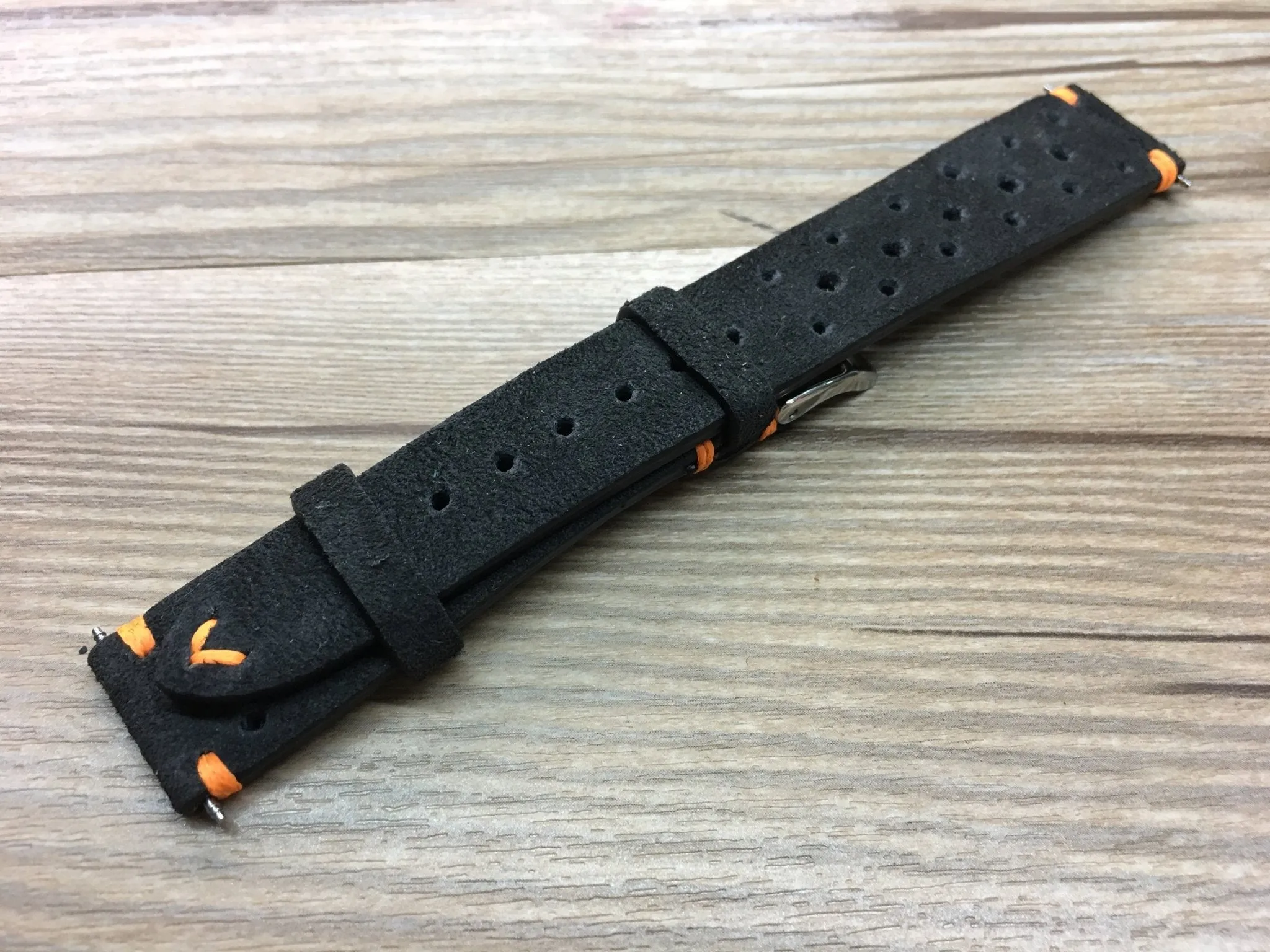 Racing Watch Straps 20mm, Rally Watch straps 19mm, Suede Leather watch band, Black Suede Leather watch Straps, 18mm watch band, FREE SHIPPING