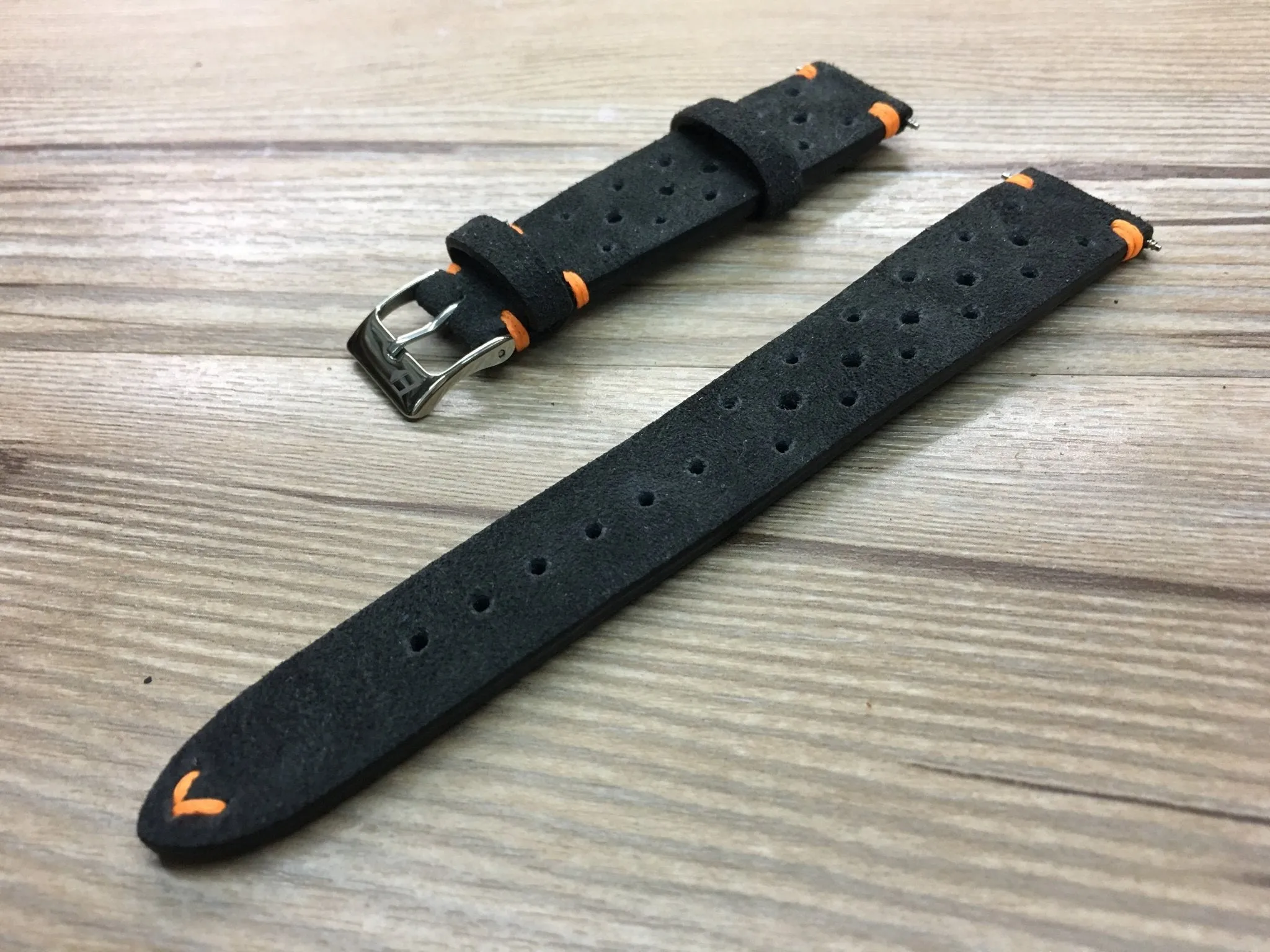Racing Watch Straps 20mm, Rally Watch straps 19mm, Suede Leather watch band, Black Suede Leather watch Straps, 18mm watch band, FREE SHIPPING